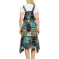 Overall Floral Patchwork  Maxi Dress