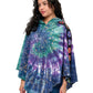 Poncho Galaxy Tie Dye Floral Crochet Trim