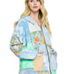 Zip-up Hoodie Tie Dye Patchwork Peace Floral