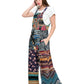 Overall Hippie Floral Patchwork