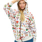 Zip-up Hoodie Whimsical Christmas Print