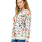 Zip-up Hoodie Whimsical Christmas Print