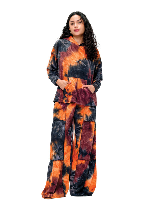 Palazzo Pants Boho Patchwork Ruffled Tie Dye