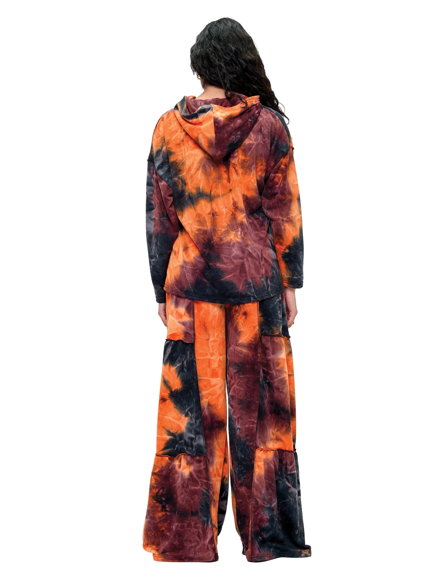 Palazzo Pants Boho Patchwork Ruffled Tie Dye
