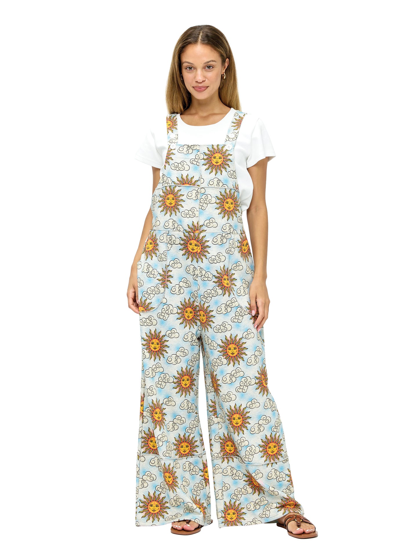 Overall Patchwork Celestial Sun Sky Print