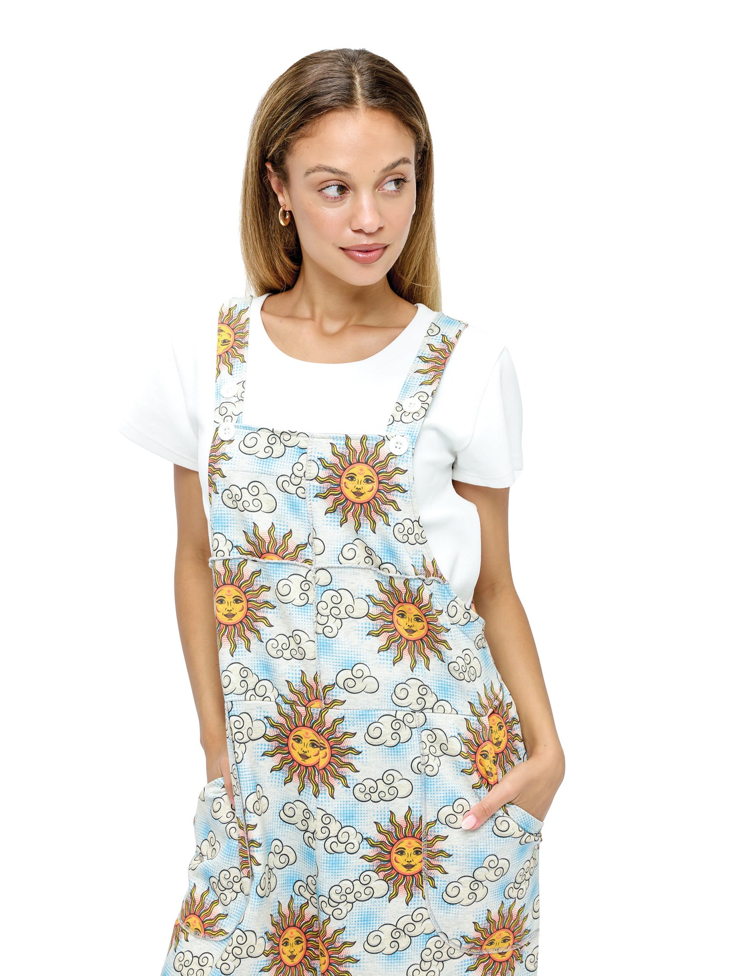 Overall Patchwork Celestial Sun Sky Print