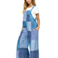 Overall Boho Patchwork Denim Look Print