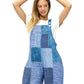 Overall Boho Patchwork Denim Look Print