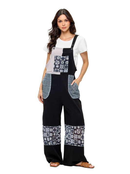 Overall Boho Colorblock Lace Applique