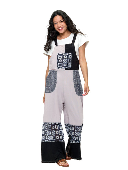 Overall Boho Colorblock Lace Applique