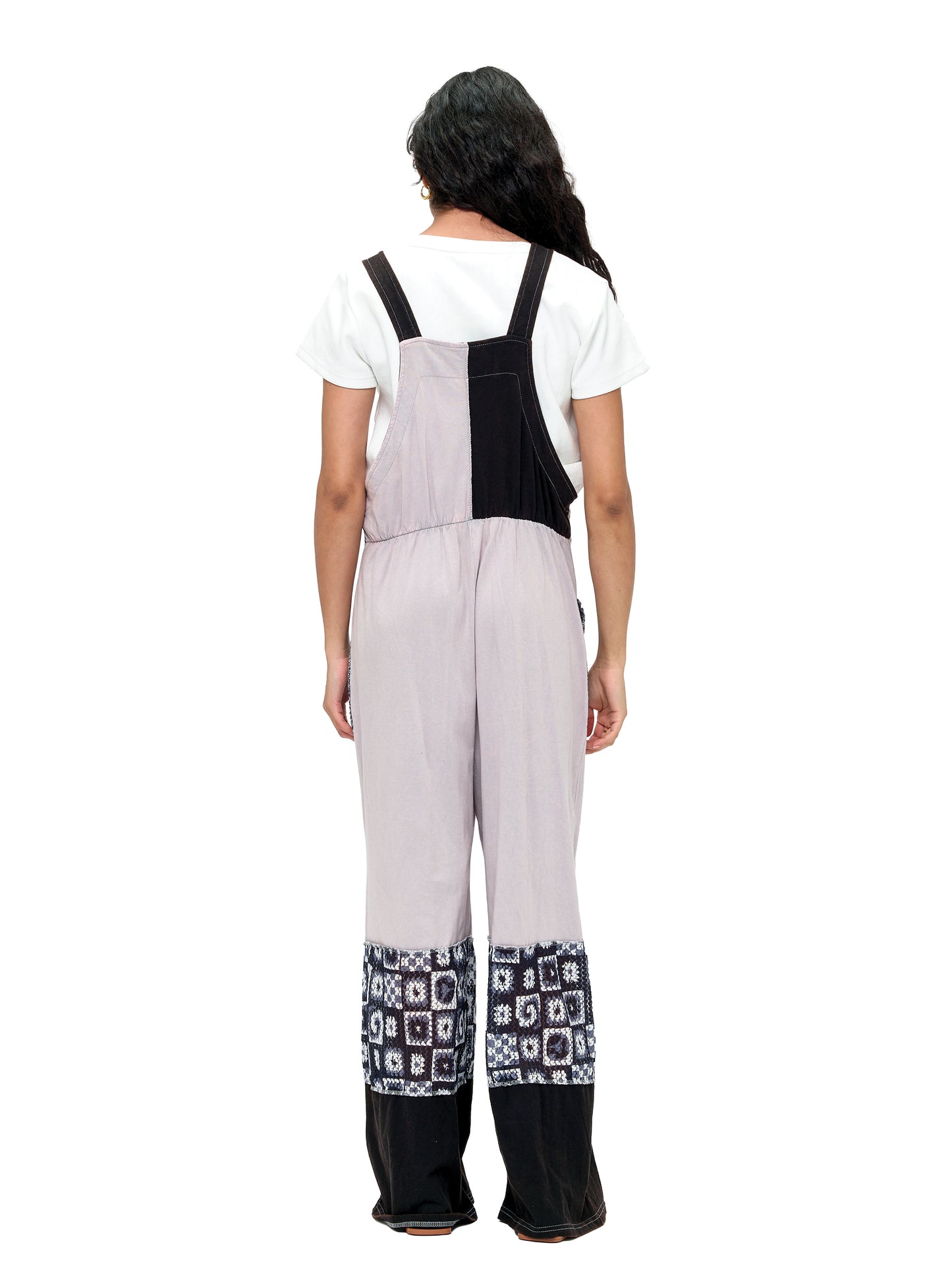 Overall Boho Colorblock Lace Applique