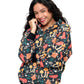 Zip-up Hoodie Whimsical Mushroom Print