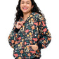 Zip-up Hoodie Whimsical Mushroom Print