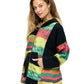 Zip-up Hoodie Patchwork Rasta Colorblock