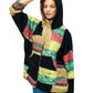 Zip-up Hoodie Patchwork Rasta Colorblock