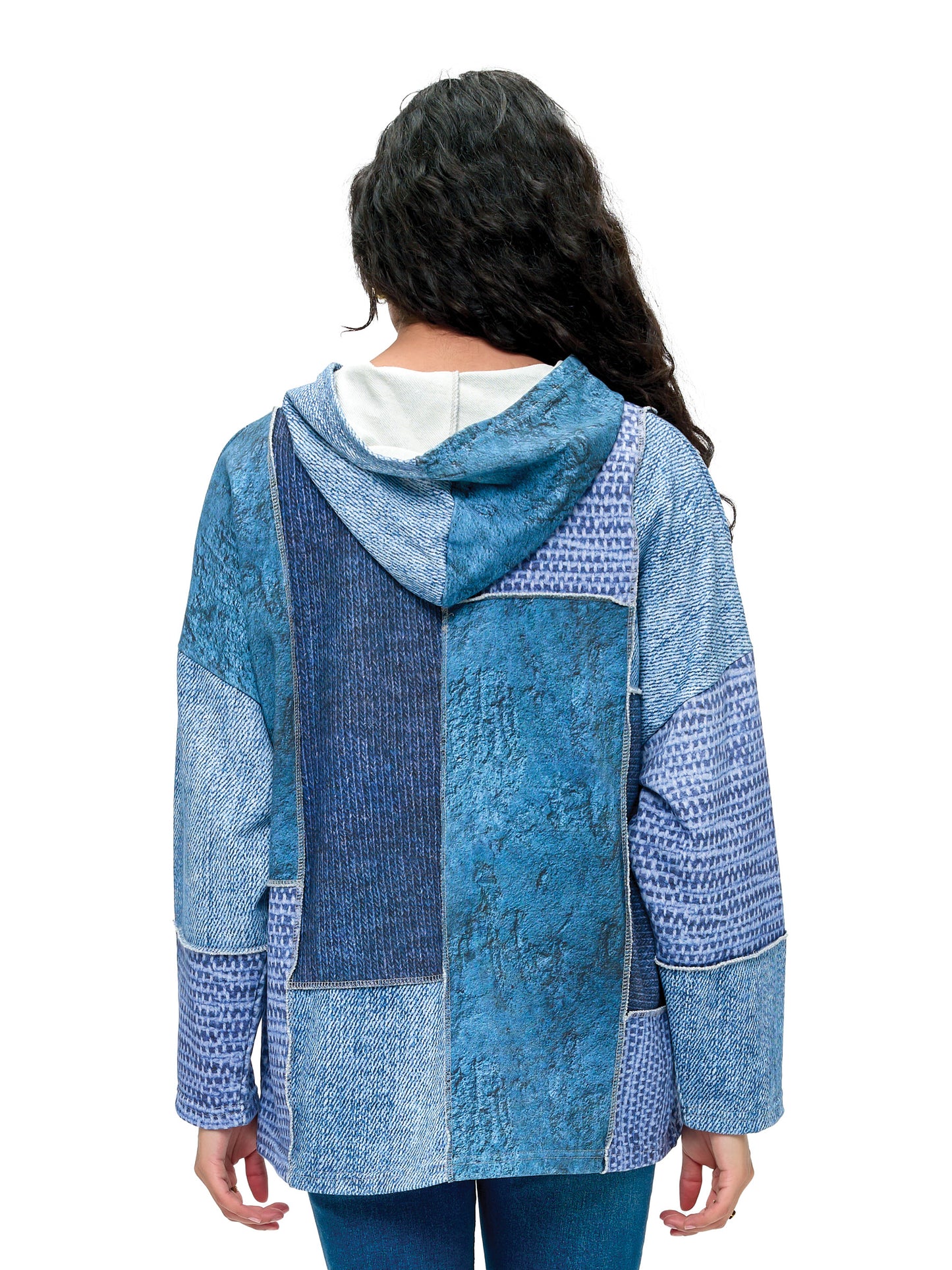 Zip-up Hoodie Boho Patchwork