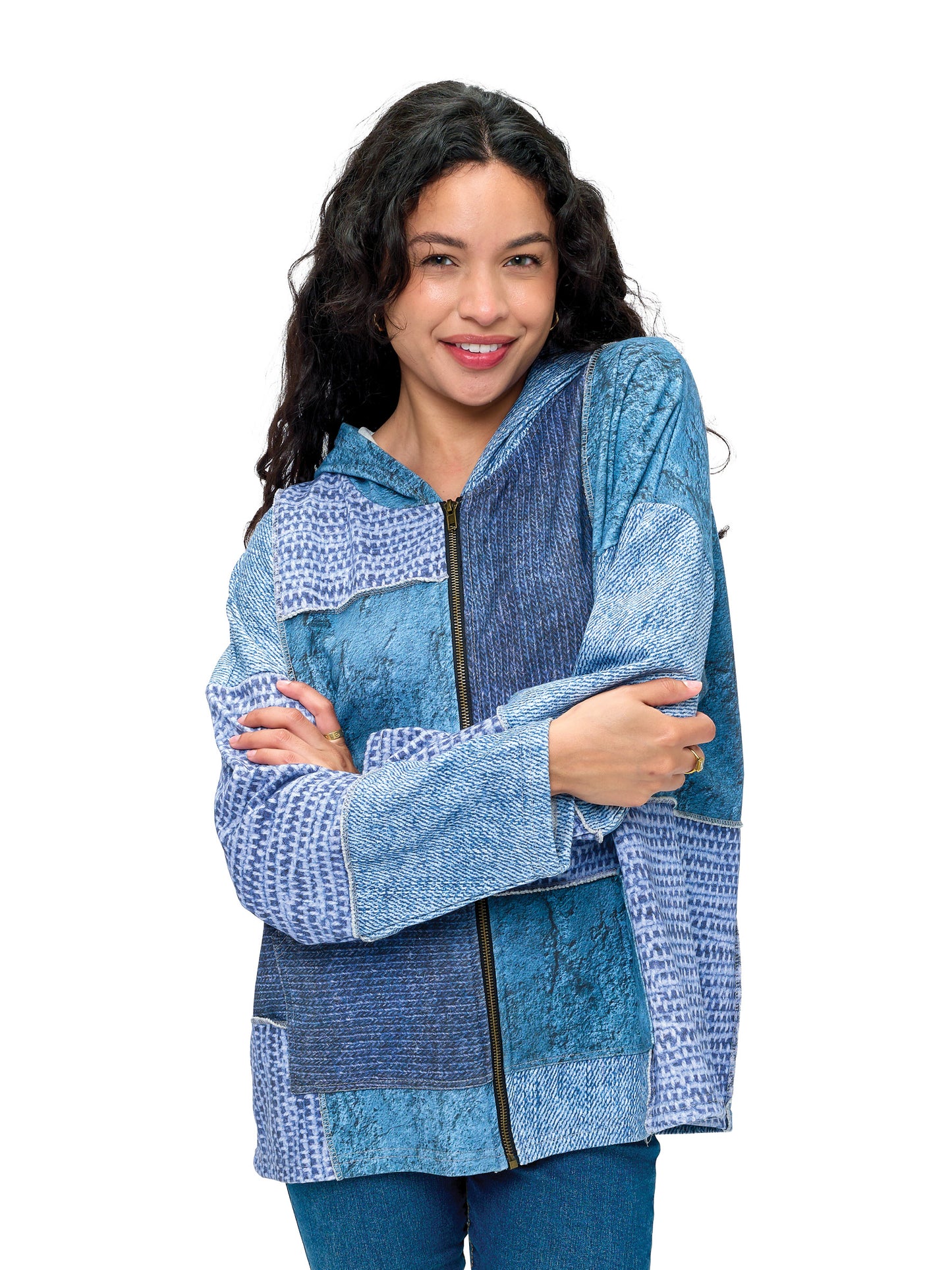 Zip-up Hoodie Boho Patchwork