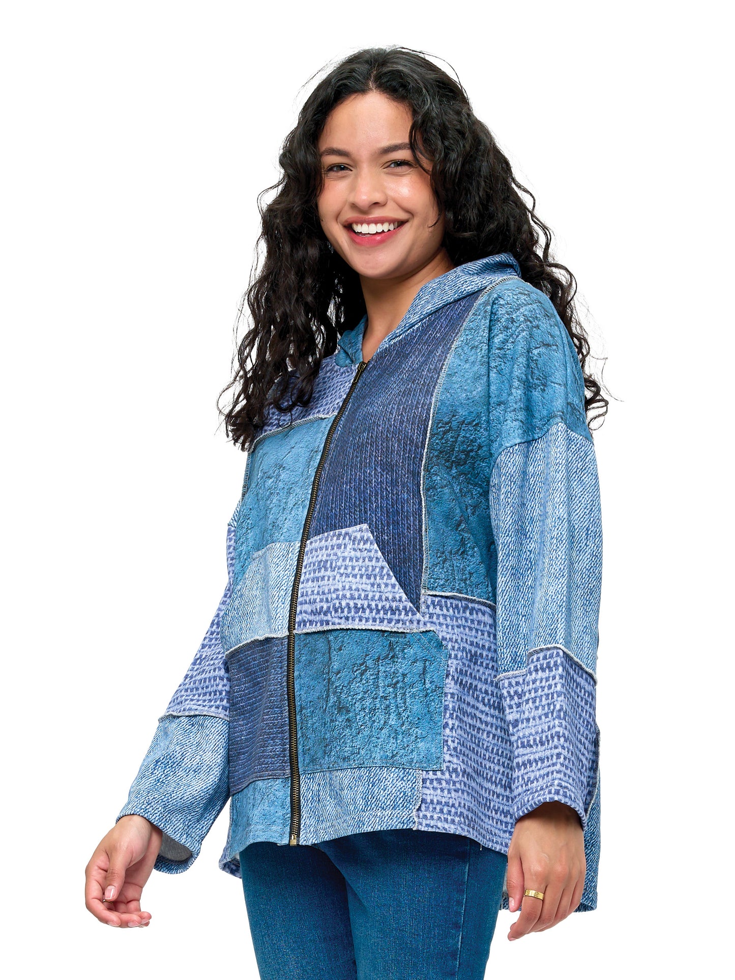 Zip-up Hoodie Boho Patchwork