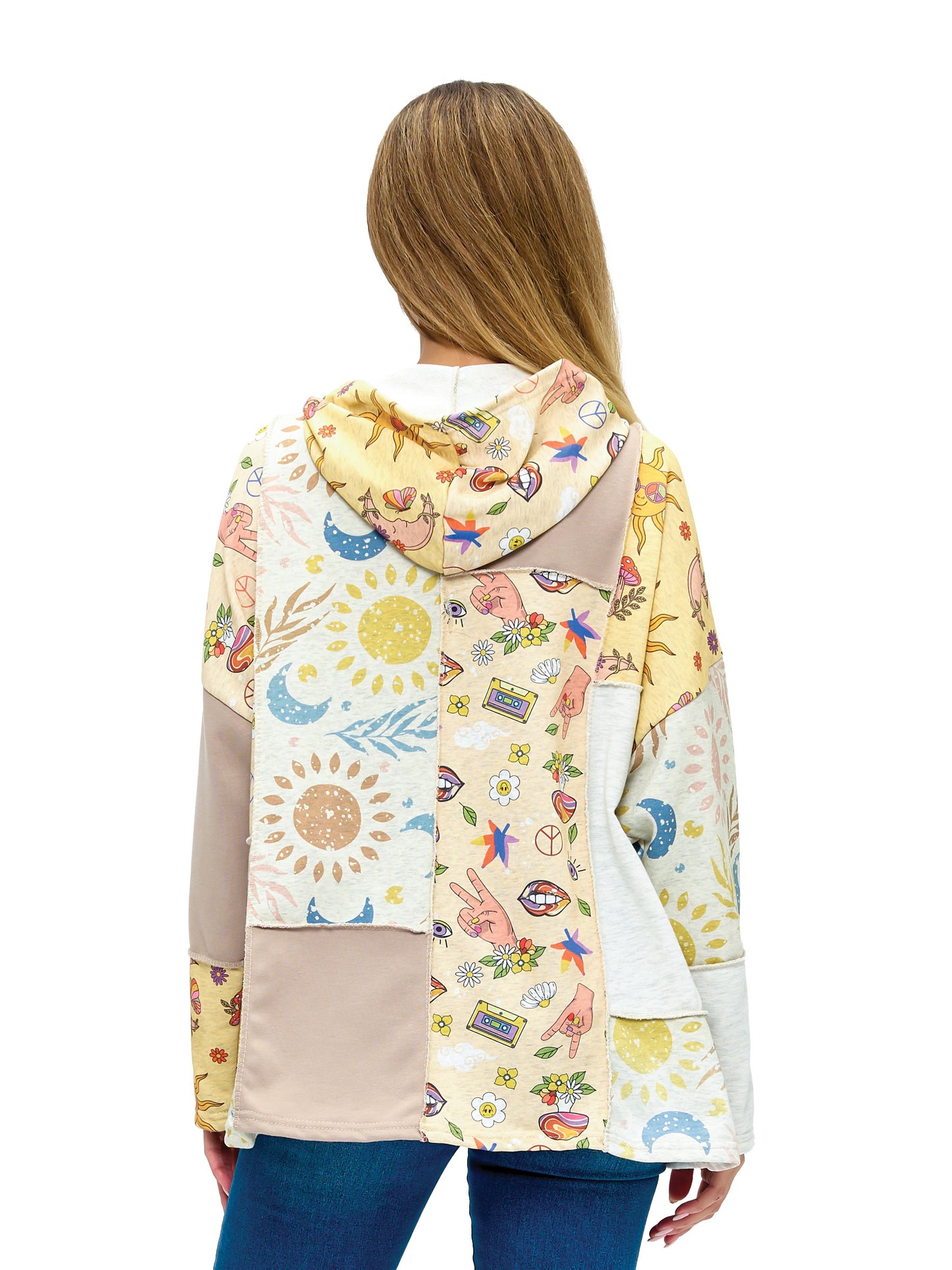 Zip-up Hoodie Whimsical & Retro Inspired Print