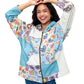 Zip-up Hoodie Whimsical Floral Peace & Love Print