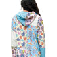 Zip-up Hoodie Whimsical Floral Peace & Love Print