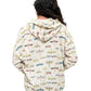 Zip-up Hoodie Boho Dragonfly Print
