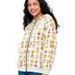 Zip-up Hoodie Christmas Emoji Print