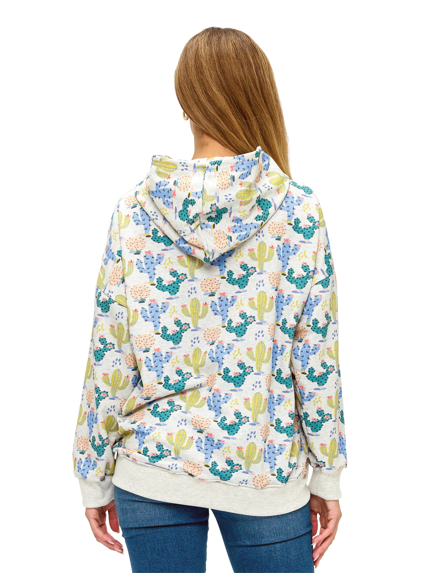Zip-up Hoodie Desert Cactus Floral Print