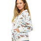 Zip-up Hoodie Whimsical Celestial Print