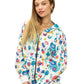 Zip-up Hoodie Whimsical Animals & Floral Print