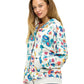 Zip-up Hoodie Whimsical Animals & Floral Print