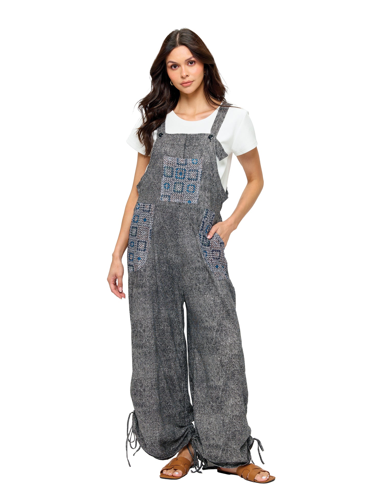 Overall Boho Floral Mandala Patchwork