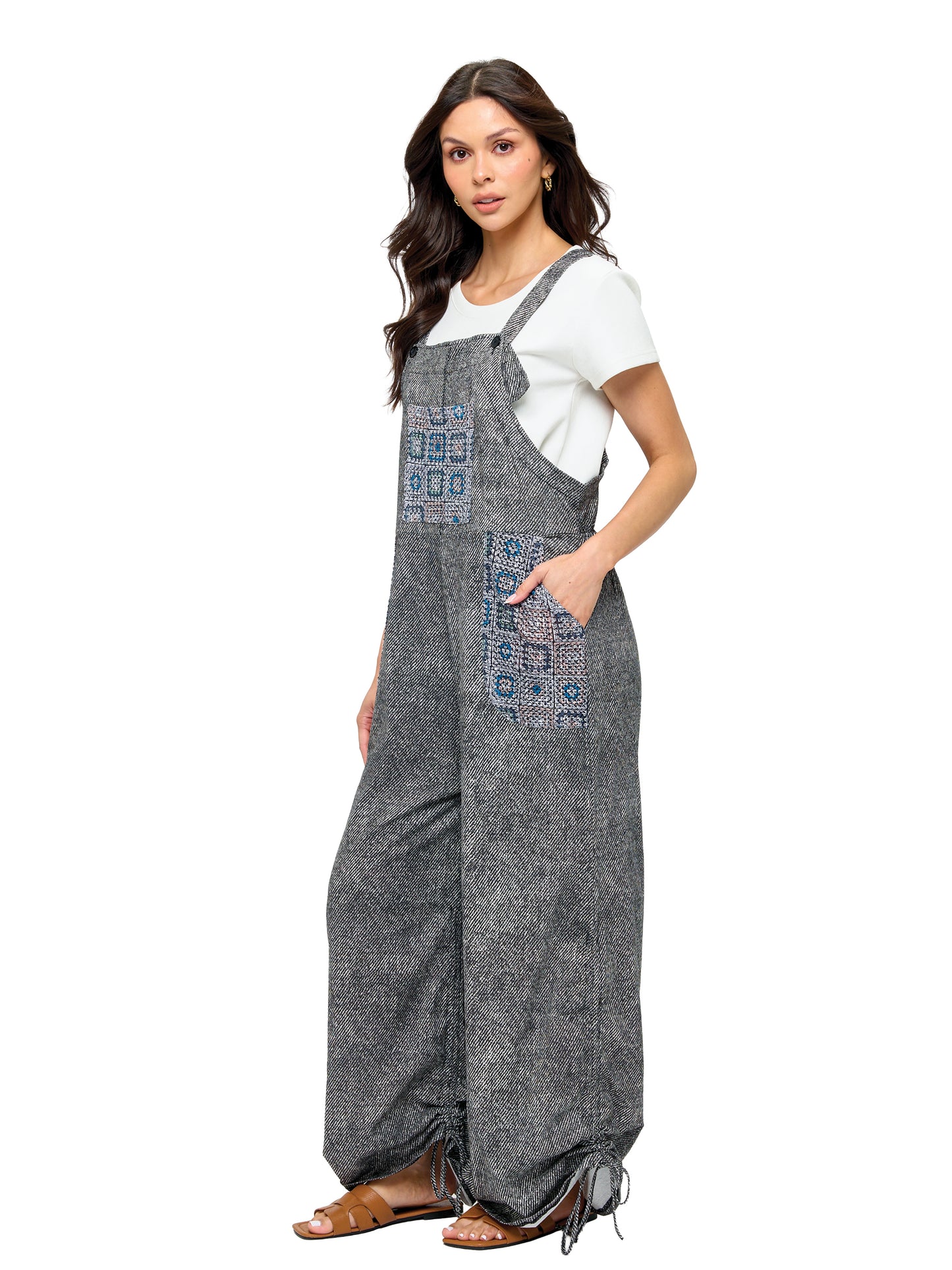 Overall Boho Floral Mandala Patchwork