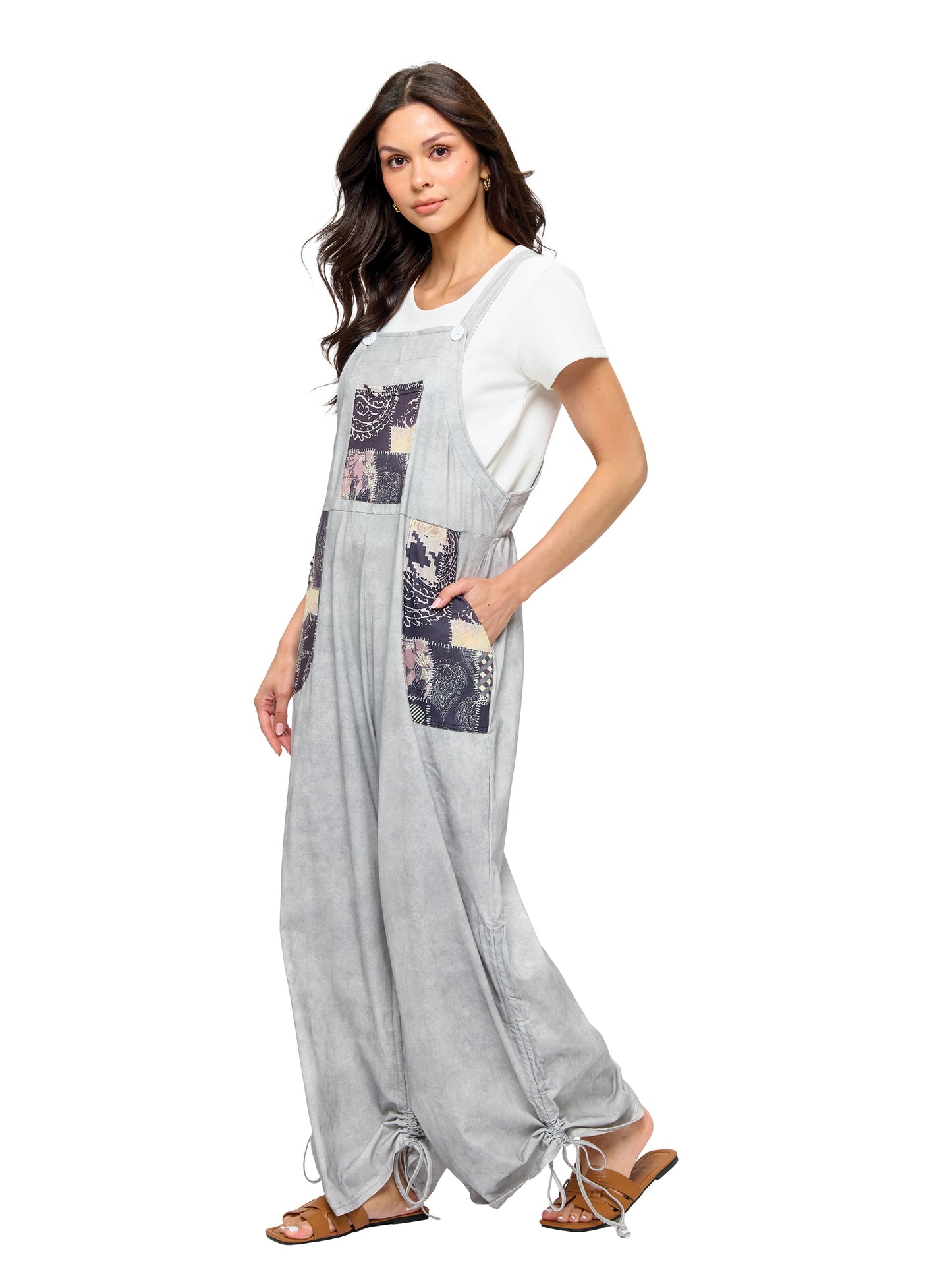 Overall Boho Floral Mandala Patchwork