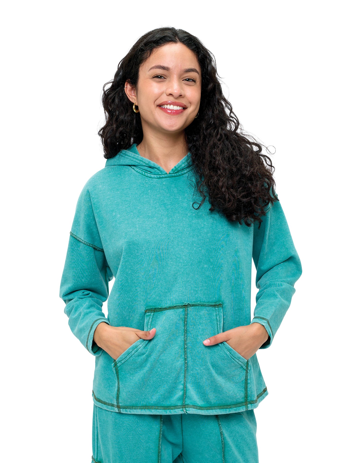 Hoodie Boho Casual Vintage Washed