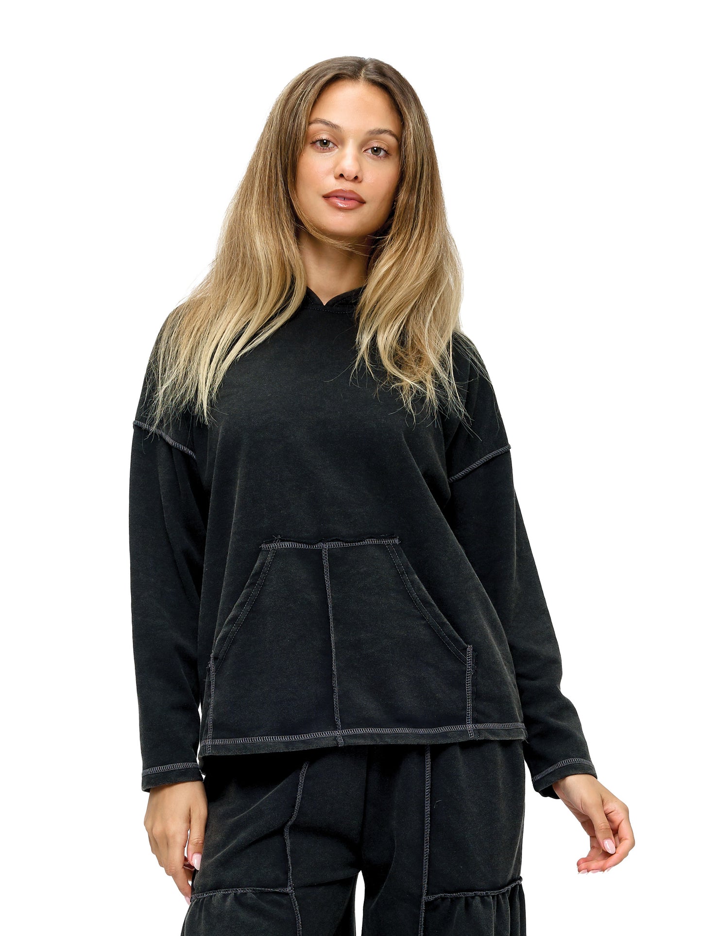 Hoodie Boho Casual Vintage Washed