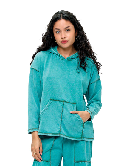 Hoodie Boho Casual Vintage Washed