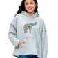 Hoodie Whimsical Elephant Mushroom Peace Print