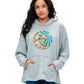 Hoodie Vibrant Celestial Moon Mushroom Peace Print