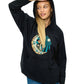 Hoodie Vibrant Celestial Moon Mushroom Peace Print