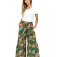 Palazzo Pants Boho Ruffled Floral Patchwork