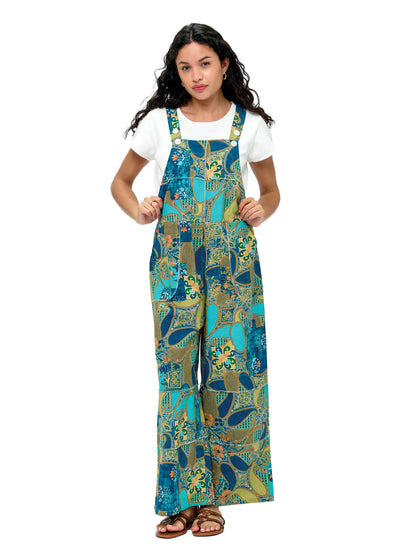 Overall Boho Vibrant Floral Patchwork