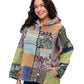 Zip-up Hooded Gheri Jacket Patchwork Lined