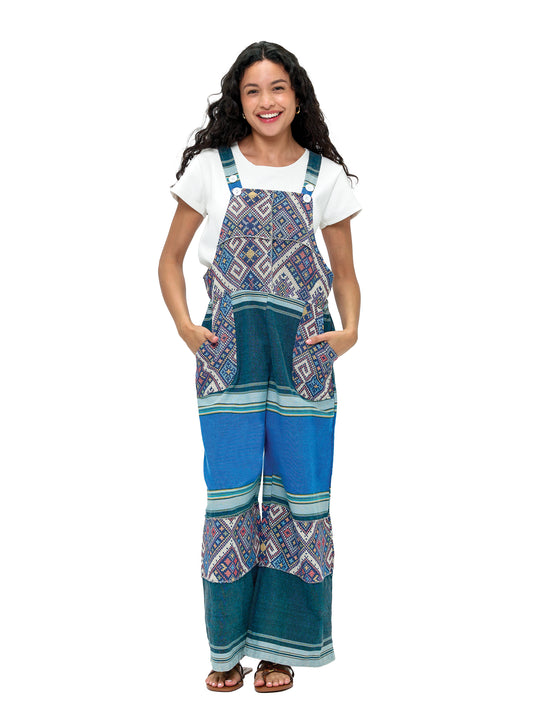Overall Bohemian Gheri Fabric Stripe Patchwork