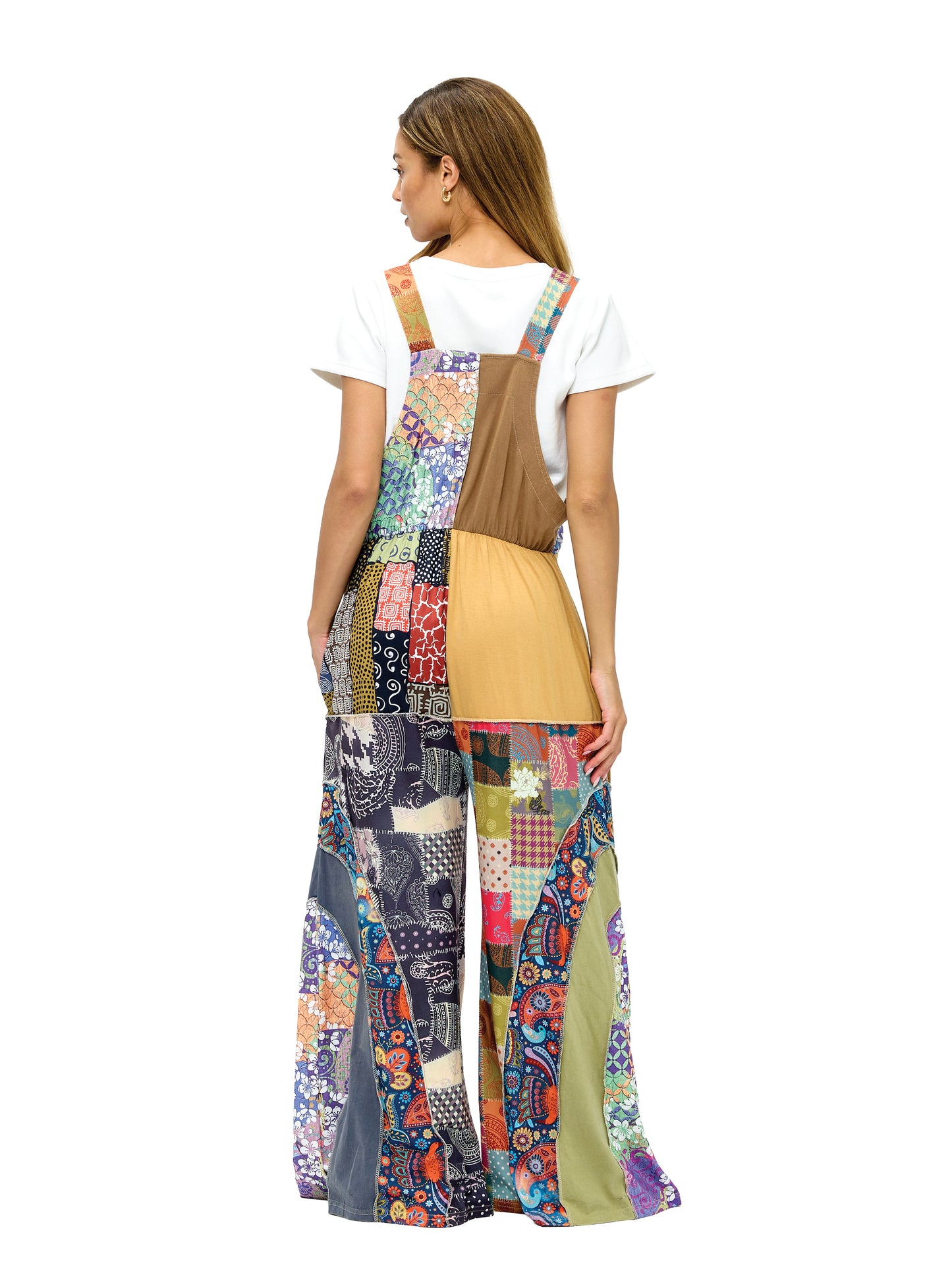 Overall Colorful Hippie Boho Floral Patchwork