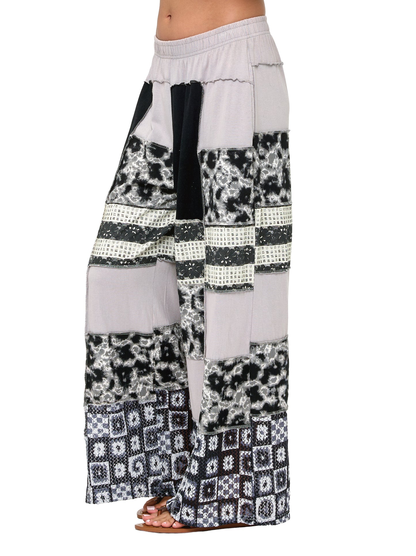 Palazzo Pants Boho Patchwork Colorblock