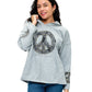 Hoodie Boho Peace Sign Patch Handstitched Details
