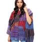 Hooded Poncho Patchwork Brush Washed