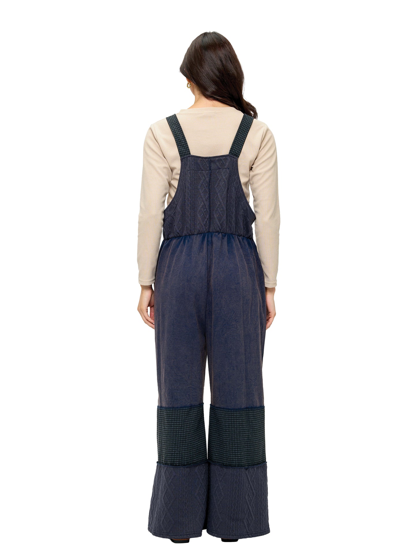 Overall Boho Vintage Washed Checkered Patch