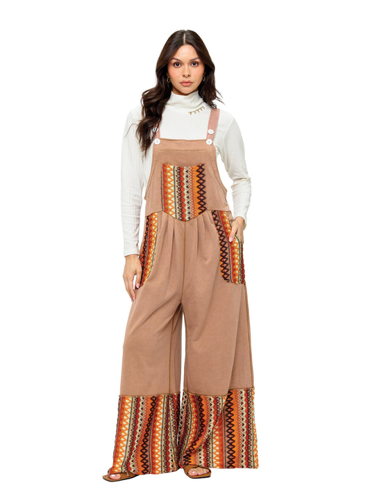 Overall Boho Ruffled Zig Zag Patches